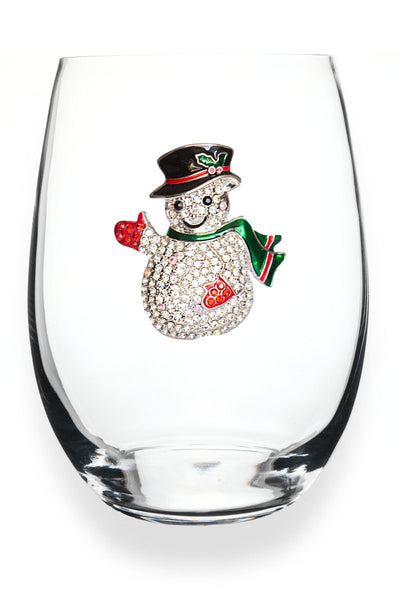 Snowman Stemless Wine Glass